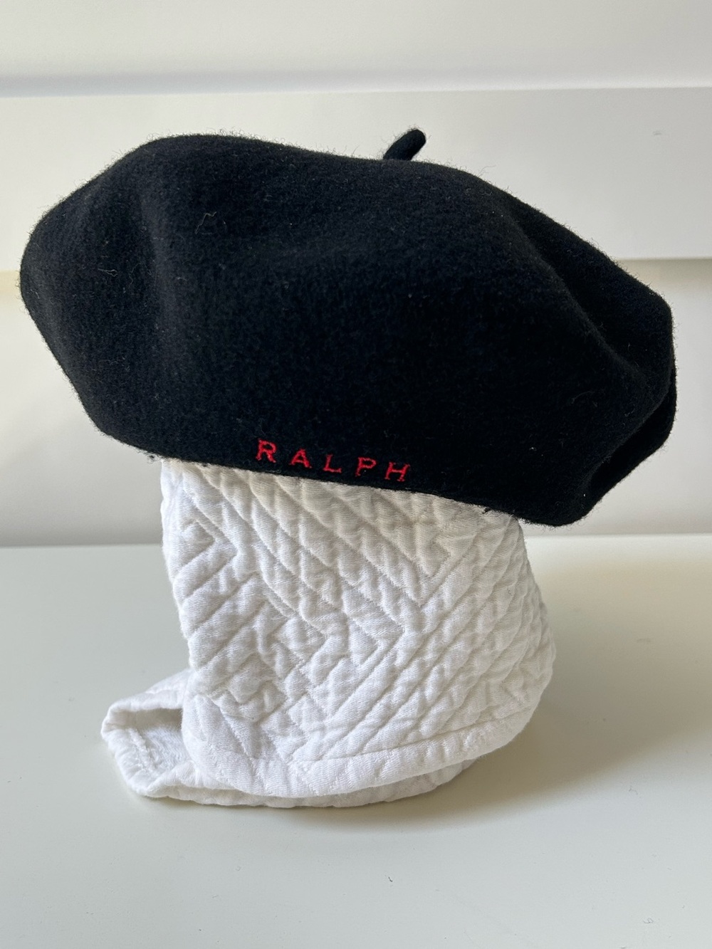 Vintage Ralph Lauren Black Wool Beret